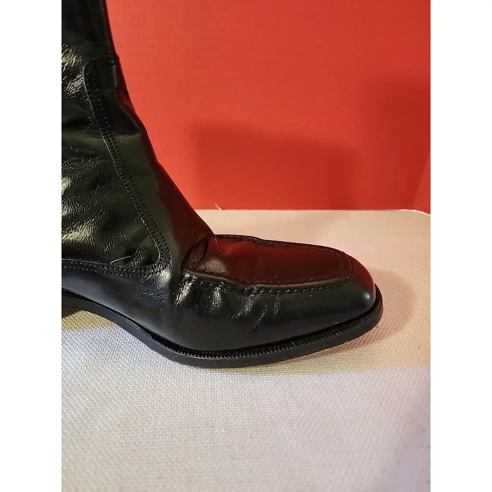 Florsheim Mens Boots Shoes Black Leather Side Zipper 17074-01 Sz 8.5 D